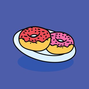 盘子里的美味甜甜圈