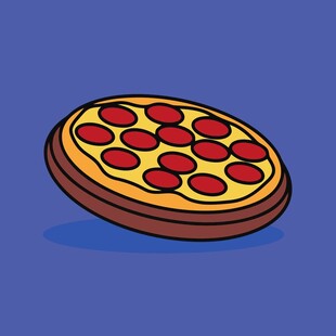 卡通风格美味披萨