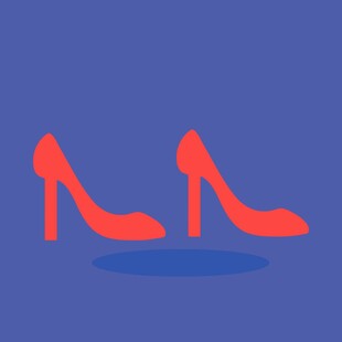 红色高跟鞋图标设计