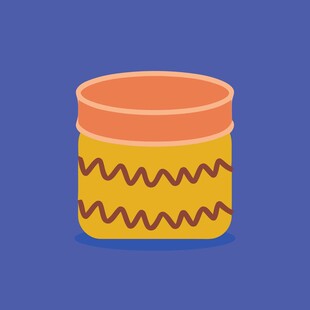 彩色条纹装饰的罐子