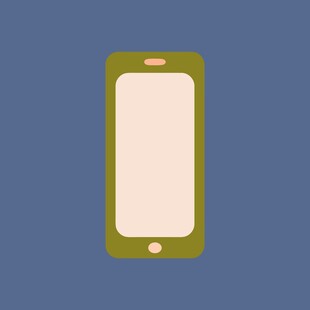 简约风格绿色手机图标