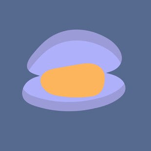 打开的贝壳与内部珍珠