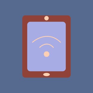 带WiFi标志的平板电脑