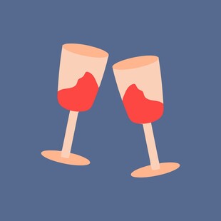 举杯共饮的红酒杯