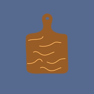 木质波浪纹砧板图标