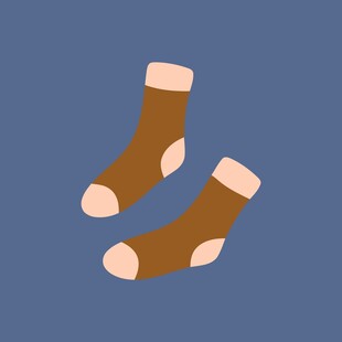 棕色补丁袜子插画