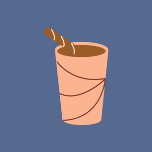 卡通风格的热饮纸杯插画