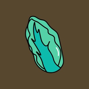 卡通风格的蓝绿色蔬菜