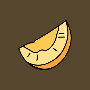 卡通风格的一片甜瓜