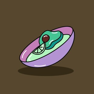 卡通风格飞碟造型物体