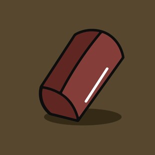 倾斜的红色圆柱体