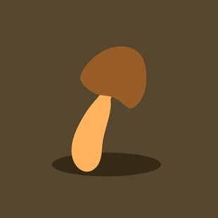 卡通风格棕色蘑菇插画
