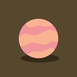 卡通风格的粉色星球