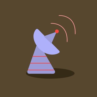 紫色卫星天线发射信号