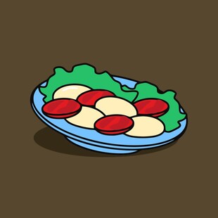 卡通风格的蔬菜摆盘