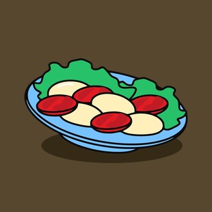 卡通风格的蔬菜拼盘