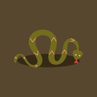 绿色卡通蛇吐信子