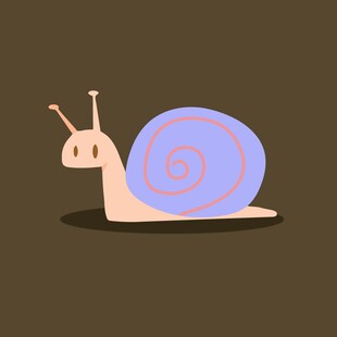 可爱卡通蜗牛形象插画