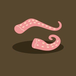 卡通风格粉色带点触手