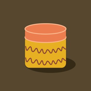 彩色花纹装饰的圆筒容器