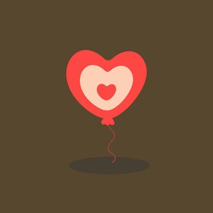 爱心气球插画