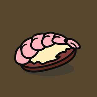 卡通风格的粉色贝壳食物