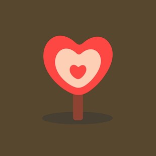 爱心棒棒糖插画