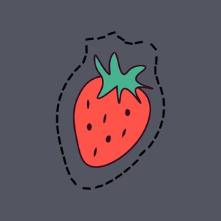 手绘草莓图案