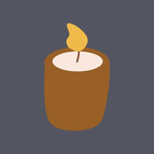 燃烧的棕色蜡烛