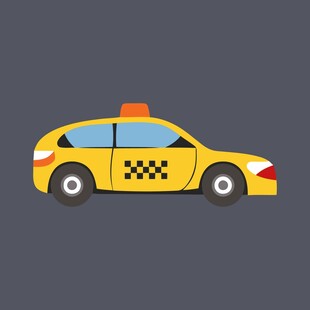 黄色出租车图标