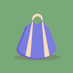 简约蓝色手提包设计图