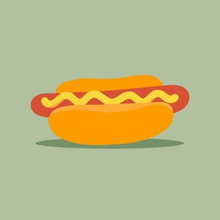 卡通热狗插画