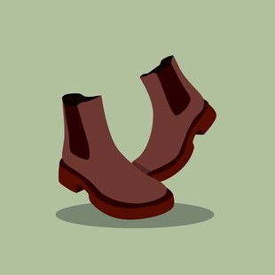 棕色短靴插画