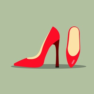 红色高跟鞋插画