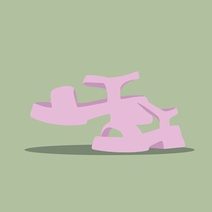 粉色时尚凉鞋插画