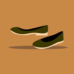 简约风格绿色平底女鞋