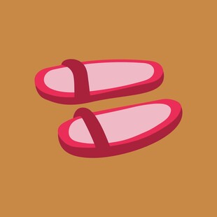 粉色简约风家居拖鞋