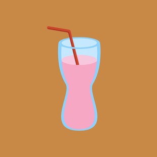 粉色饮料插画