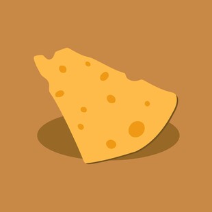 卡通风格的一块奶酪