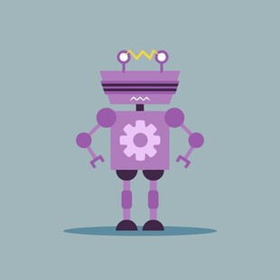 紫色机器人科技感十足