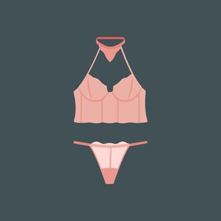 粉色性感吊带内衣套装