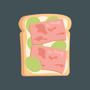 美味火腿生菜三明治