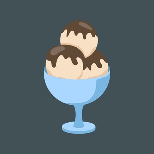 蓝色杯中的美味冰淇淋