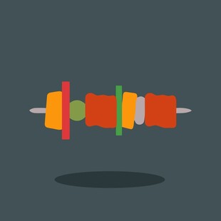 彩色卡通风格烤肉串