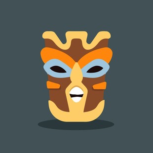 卡通风格的神秘面具形象