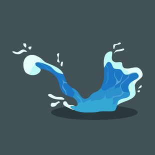 蓝色水花动态插画