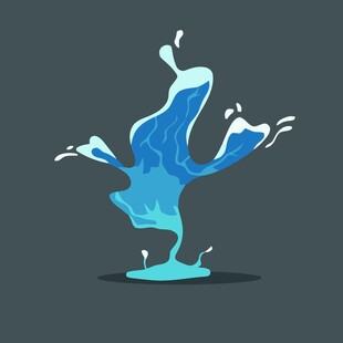 蓝色水花动态插画