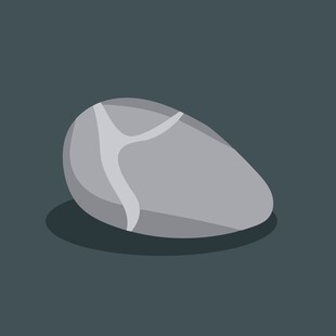 灰色椭圆石头插画