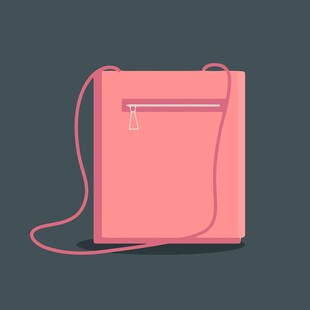 粉色简约斜挎包设计图