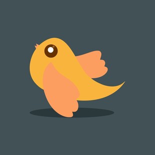 可爱小黄鸟插画